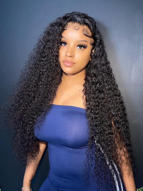 Keswigs 13x4 human hair HD Lace front wigs 180 density curly wave lace frontal wigs
