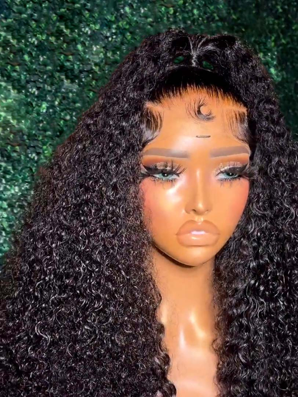 Keswigs virgin human hair HD Full Lace wigs 200 density curly wave wigs