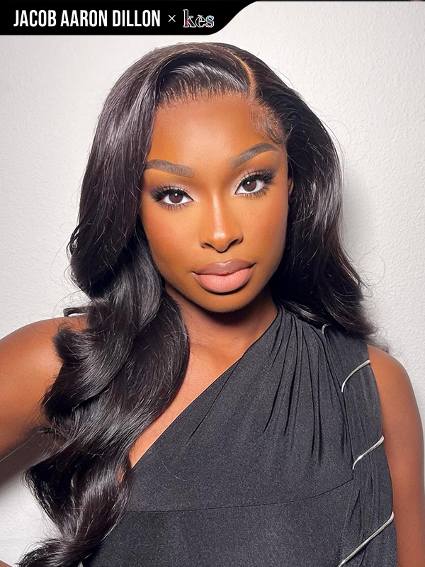 Kes x jacobaarondillon 24 inch 13x6 HD Lace front wigs virgin human hair 200 density lace frontal body wave wigs natural color