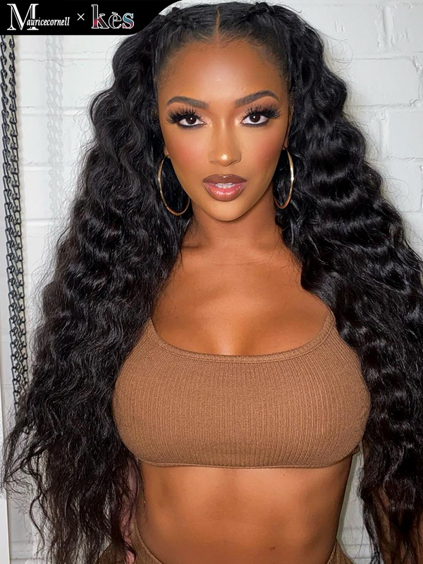 Kes x mauricecornell 28 inch 13x6 HD Lace front wigs virgin human hair 200 density lace frontal loose wave wigs natural color