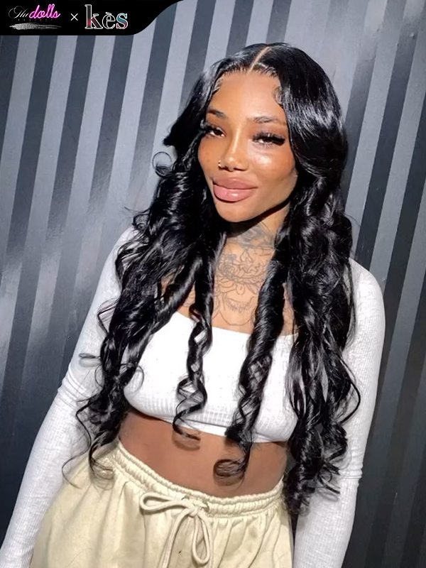 Kes x thedollsproject 26 inch 13x6 HD Lace front wigs virgin human hair 200 density lace frontal body wave wigs natural color