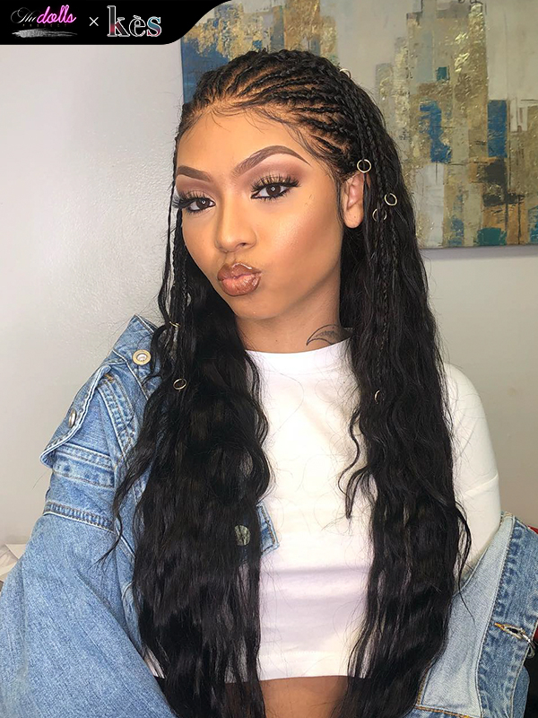 Kes x thedollsproject 28 inch 13x6 HD Lace front wigs virgin human hair 200 density lace frontal deep wave wigs natural color