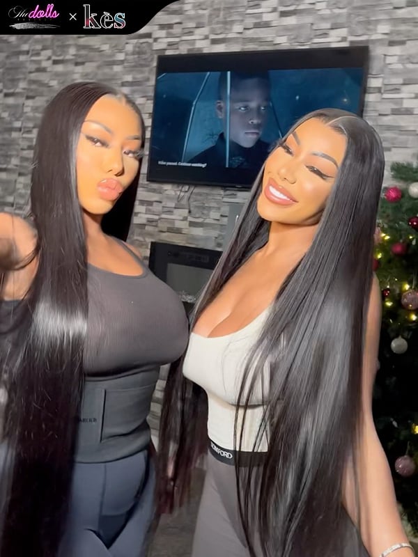 Kes x thedollsproject 30 inch 13x6 HD Lace front wigs virgin human hair 200 density lace frontal straight wigs natural color