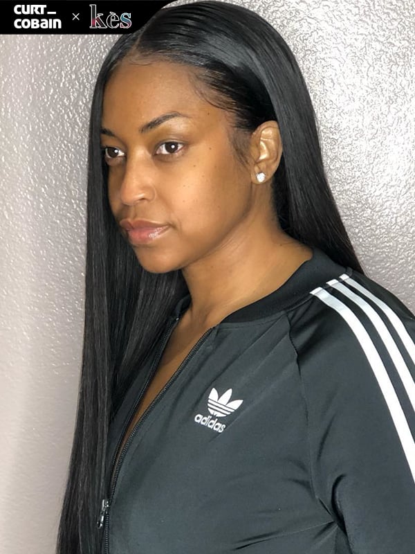 Kes x curt_cobain 24 inch 13x6 HD Lace front wigs virgin human hair 200 density lace frontal straight wigs natural color