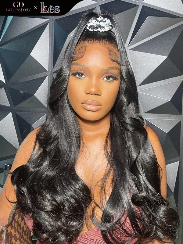 Kes x gorjessdollz 24 inch 13x6 HD Lace front wigs virgin human hair 200 density lace frontal body wave wigs natural color