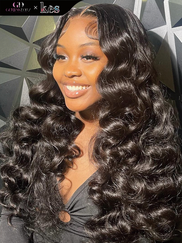 Kes x gorjessdollz 24 inch 13x6 HD Lace front wigs virgin human hair 200 density lace frontal loose wave wigs natural color