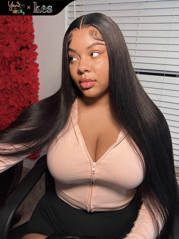 Kes x yanithelacewiz 30 inch 13x6 HD Lace front wigs virgin human hair 200 density lace frontal straight wigs natural color