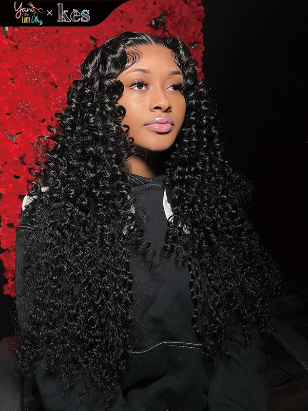 Kes x yanithelacewiz 28 inch 13x6 HD Lace front wigs virgin human hair 200 density lace frontal loose wave wigs natural color
