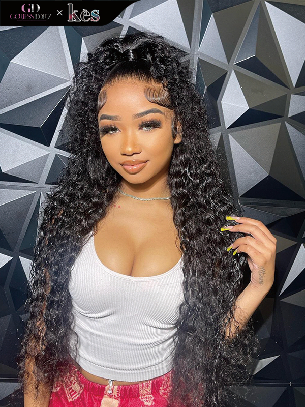 Kes x gorjessdollz 30 inch 13x6 HD Lace front wigs virgin human hair 200 density lace frontal deep wave wigs natural color