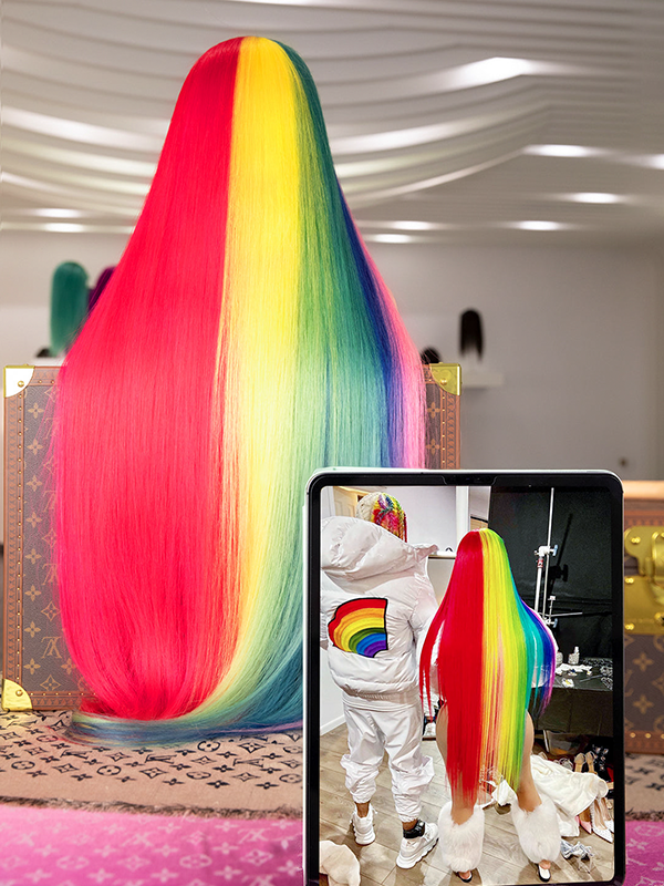 Recreate Nickmilaji Rainbow color Frontal lace wig